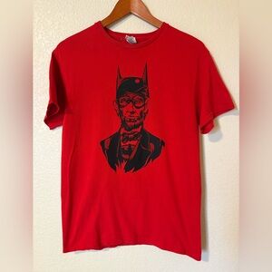 Delta Pro Weight Red Graphic Tee – Abraham Lincoln Batman Mashup